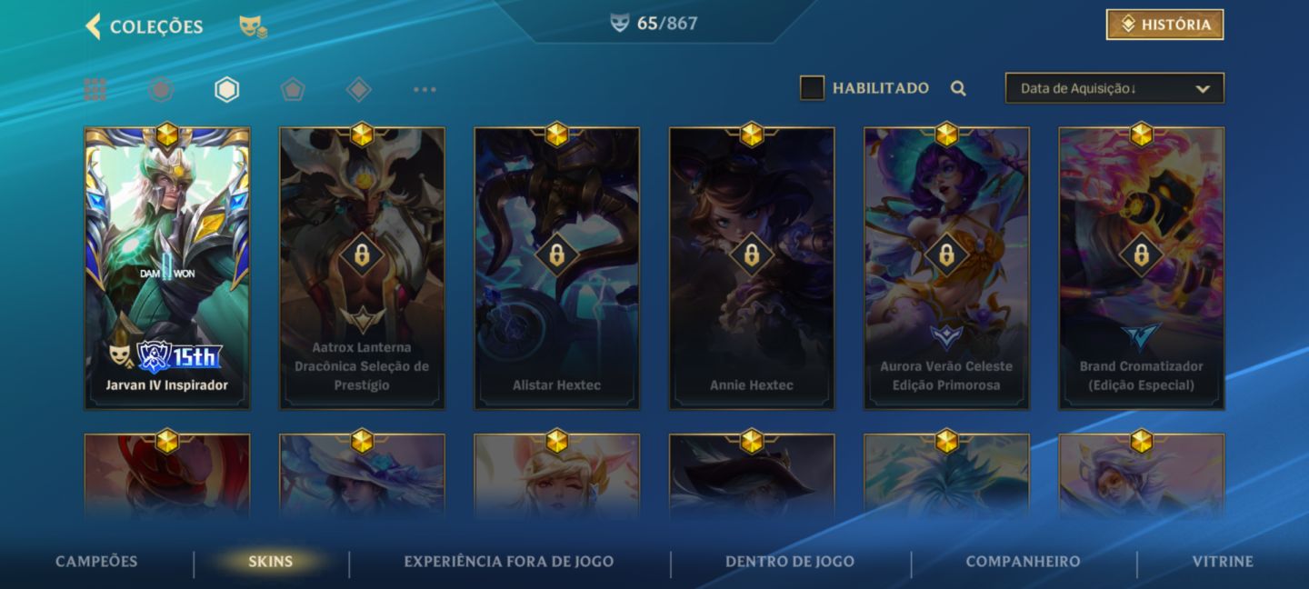 Wild Rift Conta 65 Skins (Lendárias + Épicas) | Nível 160