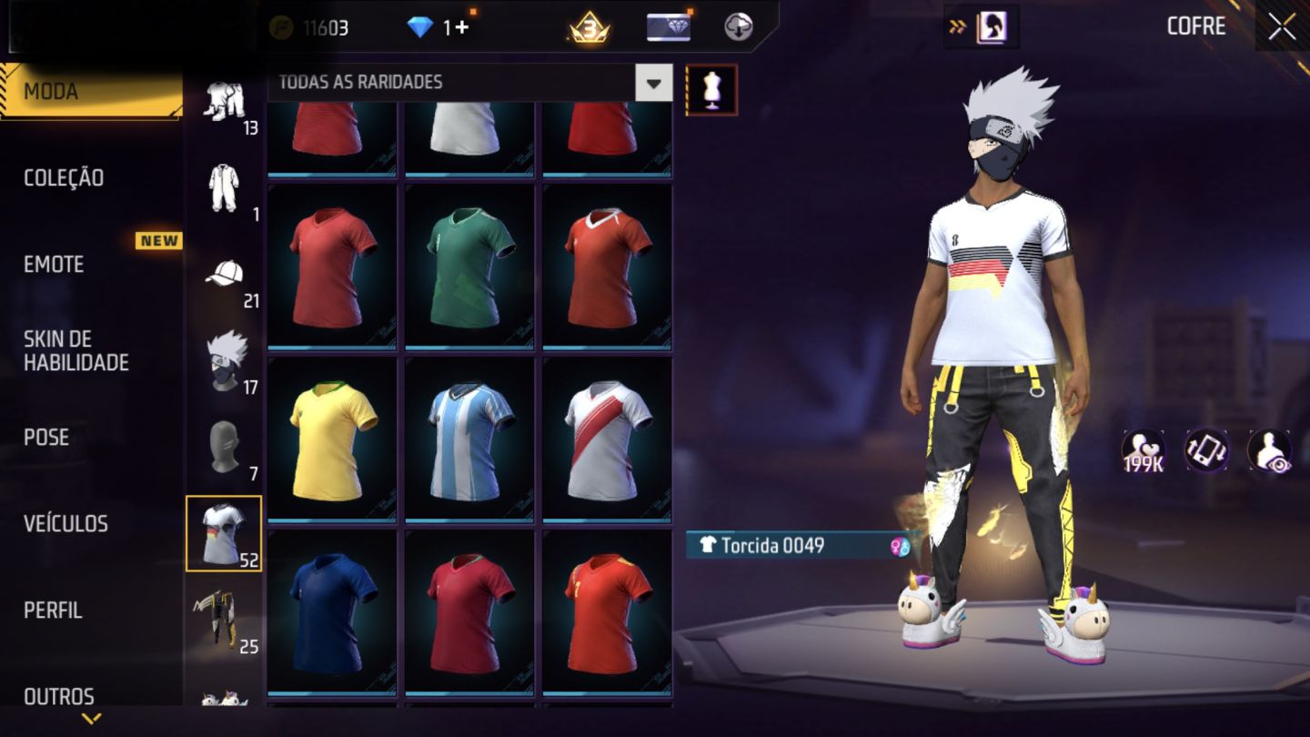 Conta de Free Fire com angelical amarela e entrada do gojo (exclusiva)