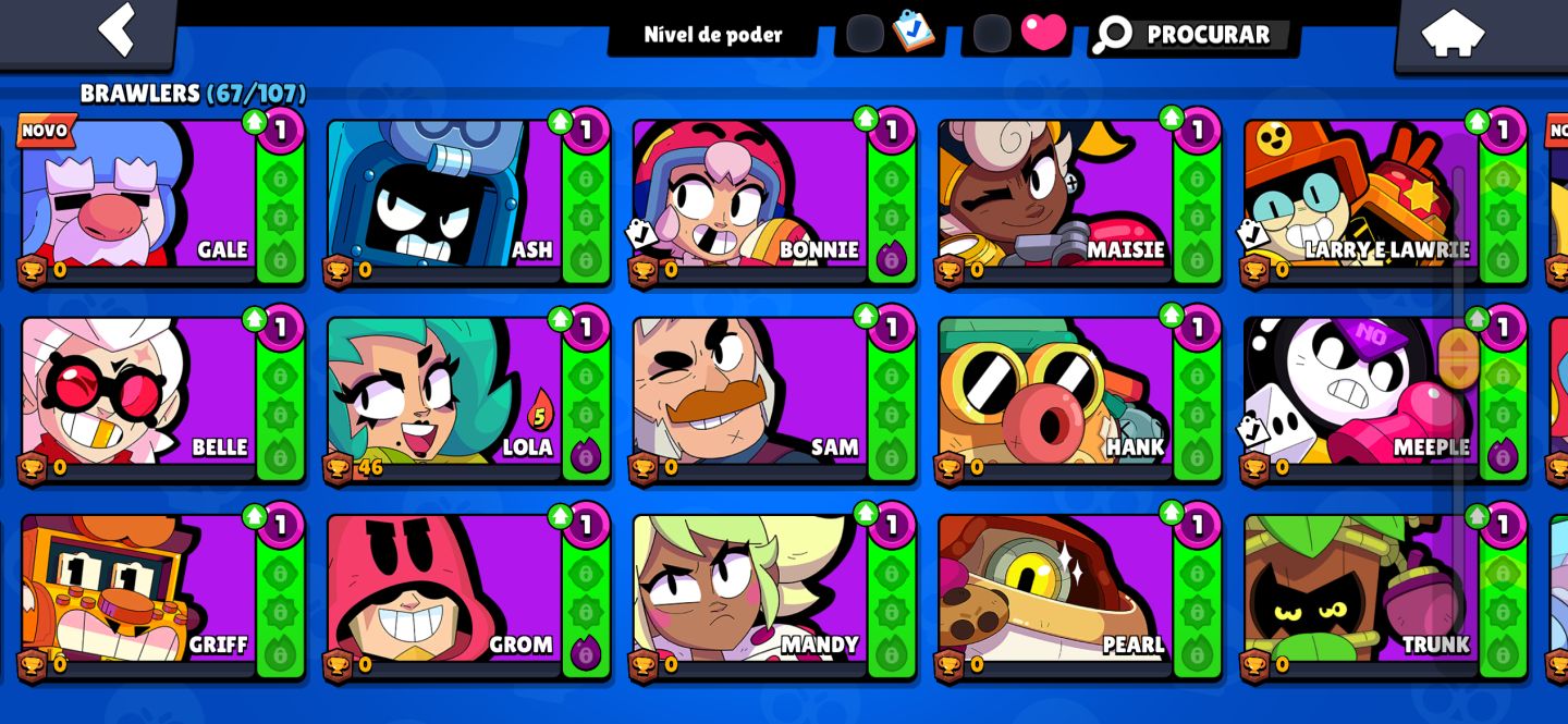 Conta de brawl stars cheia de skins FA