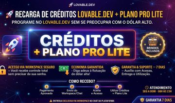 [BARATÍSSIMO] CRÉDITOS LOVABLE.DEV | DIRETO NA CONTA OU WORKSPACE | ENVIO RÁPIDO