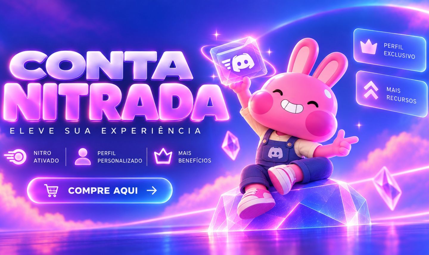 [MAIS BARATO] DISCORD CONTA COM NITRO NITRADA 1 e 3 MESES (ENTREGA AUTOMATICA)