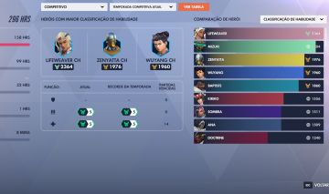 Conta de overwatch main dps/suporte com 3 passes comprados