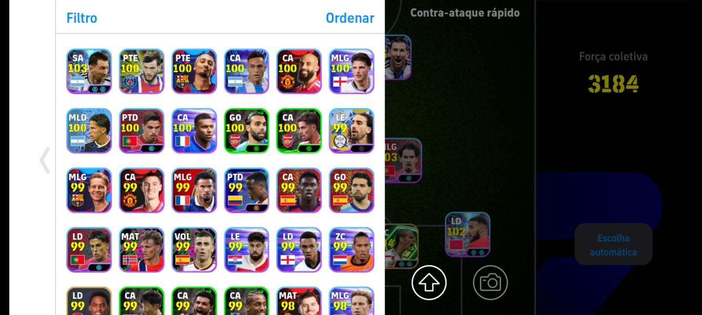 Conta Efootball com 3184 de Força - CR7 | Suárez | Rio Ferdinand