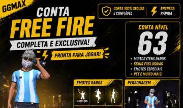 CONTA FREE FIRE - 7 ANOS | NÍVEL 63| MUITOS ITENS RAROS