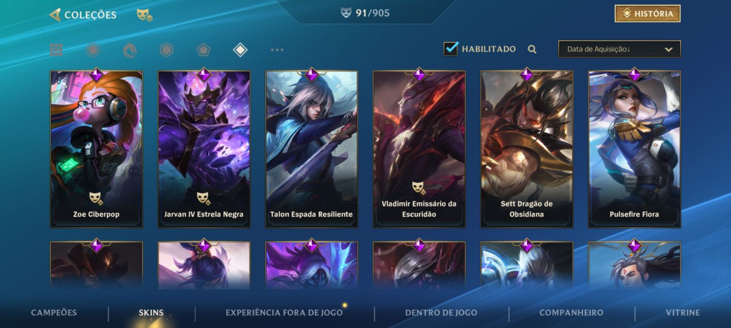 CONTA LOL | COLEÇÃO RARA | SKINS MÍTICAS | YONE | DARIUS | KAYN | SAMIRA