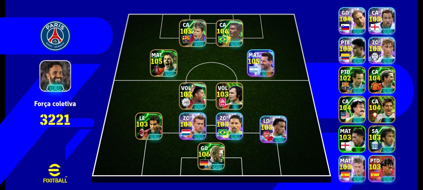 Conta eFootball FULL Braba do Romário Último Jogador Raiz e+++!!!