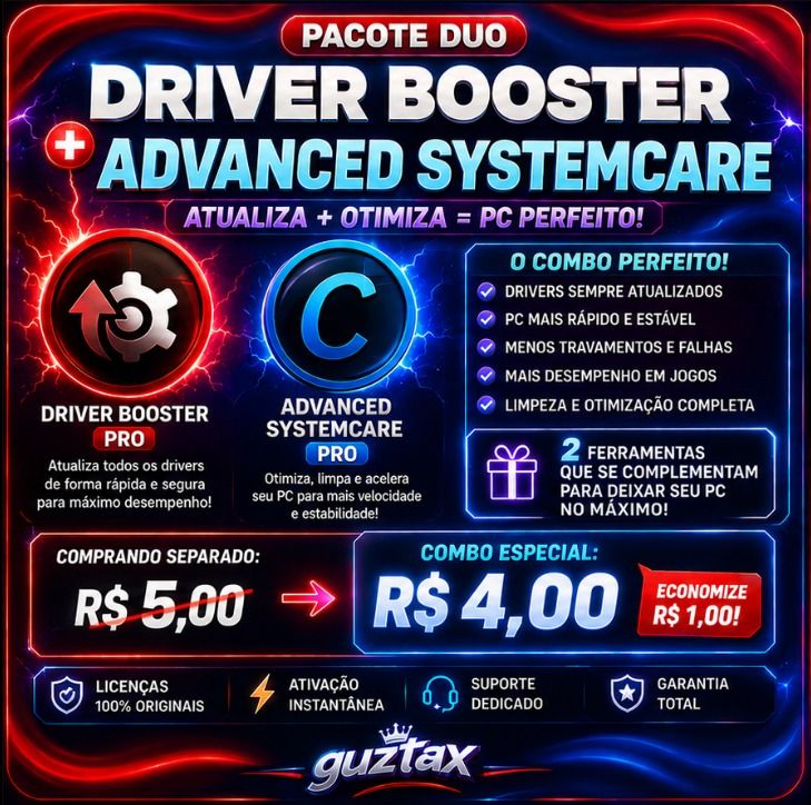 PROMOÇÃO! CHAVE DE ATIVAÇÃO DRIVER BOOSTER PRO e ASC [ENTREGA AUTOMÁTICA]