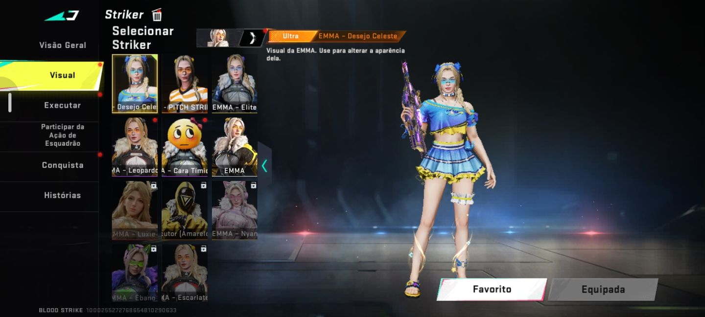 CONTA DE BLOOD STRIKER INSANA COM 4 ETERNA,VÁRIAS SKINS DE PERSONAGENS!!!