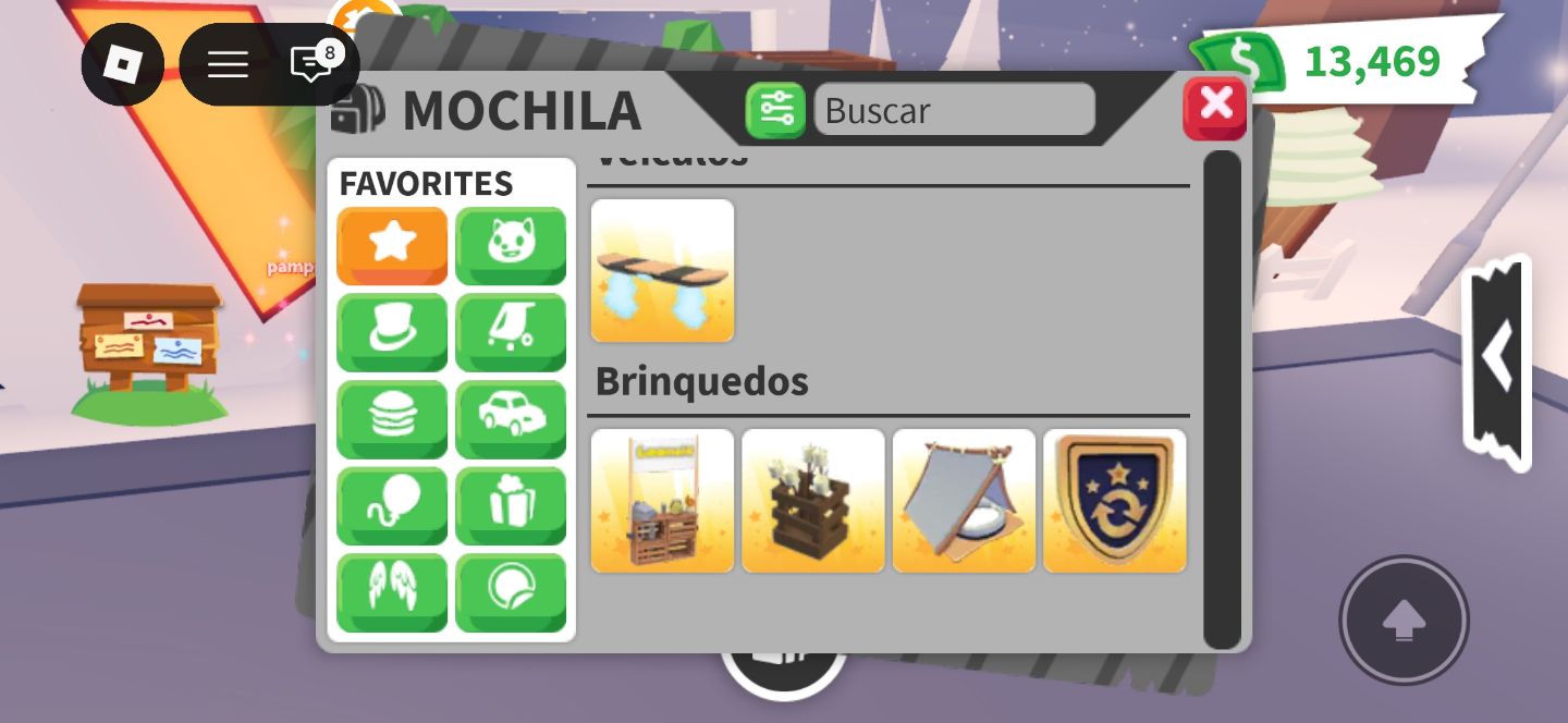Pets e itens do jogo adopt me