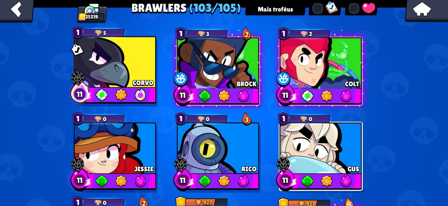 Conta brawl Stars com várias skins e troféus!