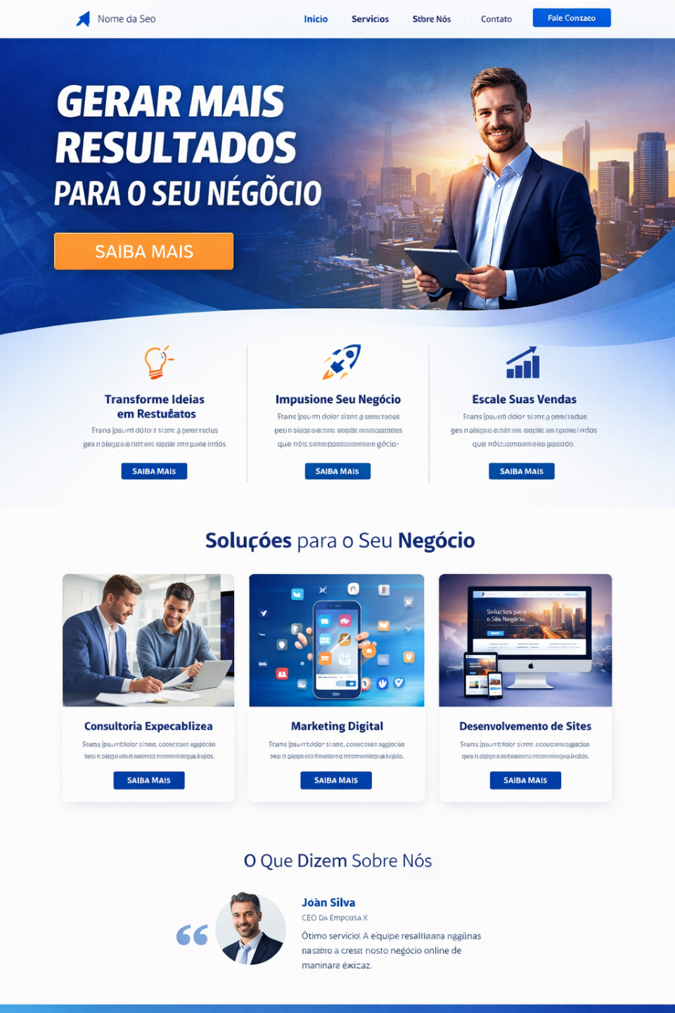 Sites e Landing Pages Profissionais