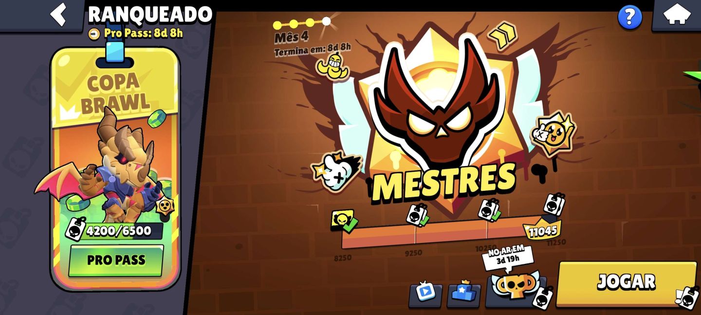 UPO MESTRE E PRO NA RANKED - ELOJOB BRAWL STARS