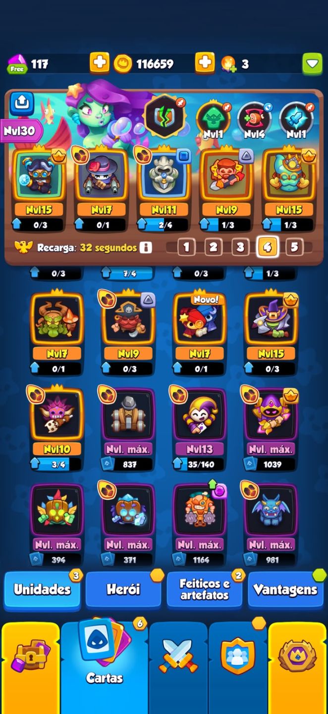 Conta com 1957% critico varias cartas top e herois up