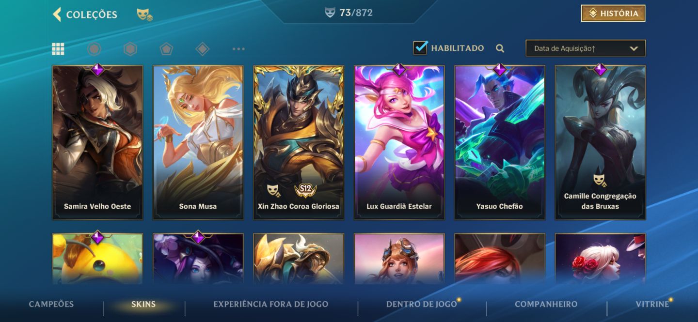Conta main Lulu suporte e skins da lux Wild Rift