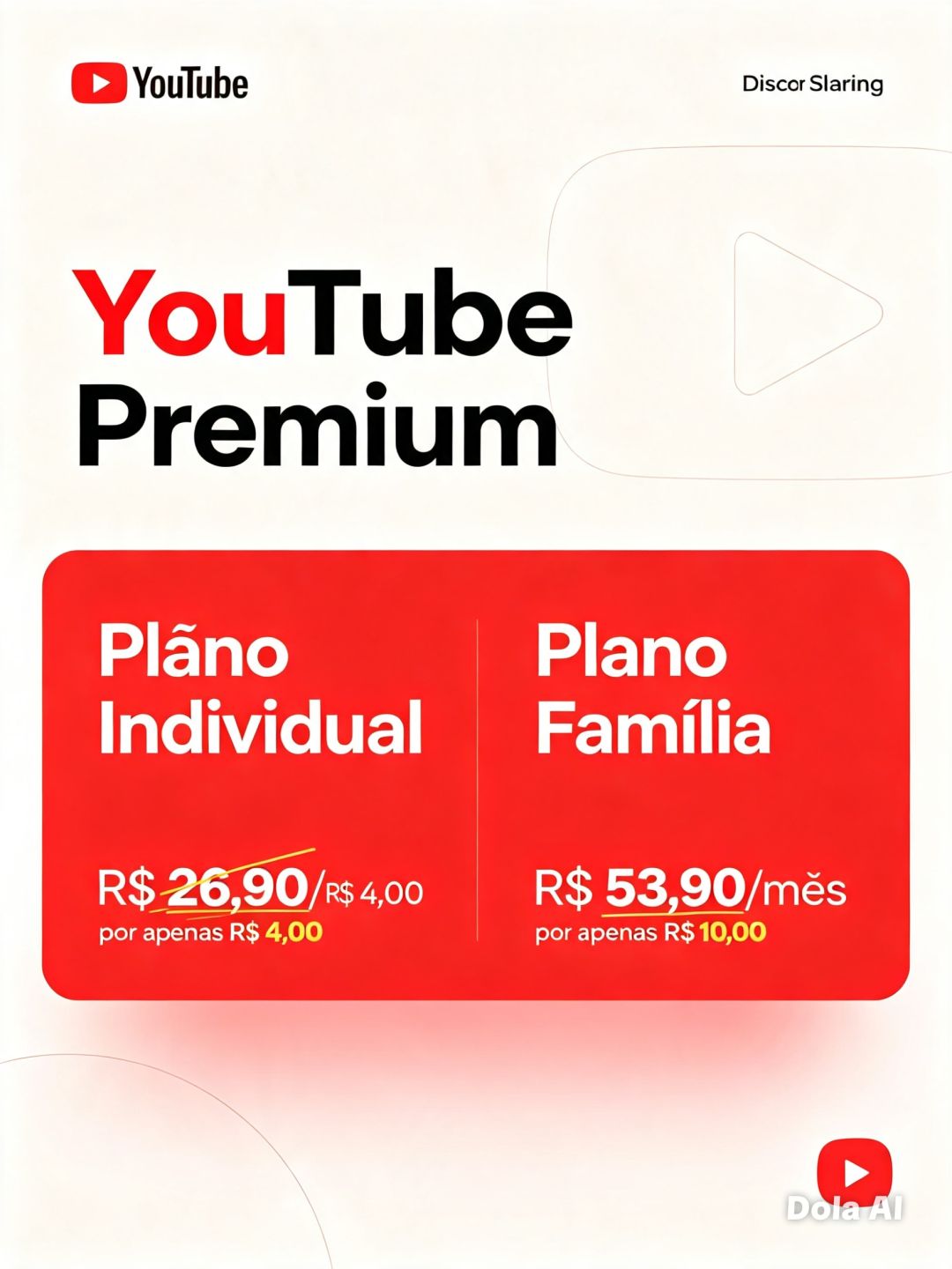 YOUTUBE FAMÍLIA E INDIVIDUAL
