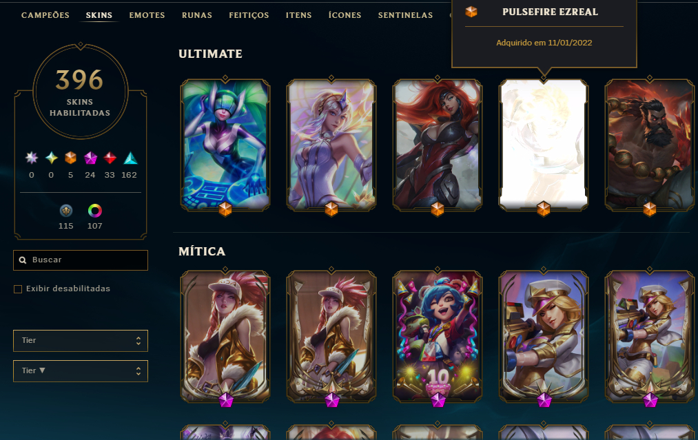 Conta mestre mts skin de lol e skins de valorant!