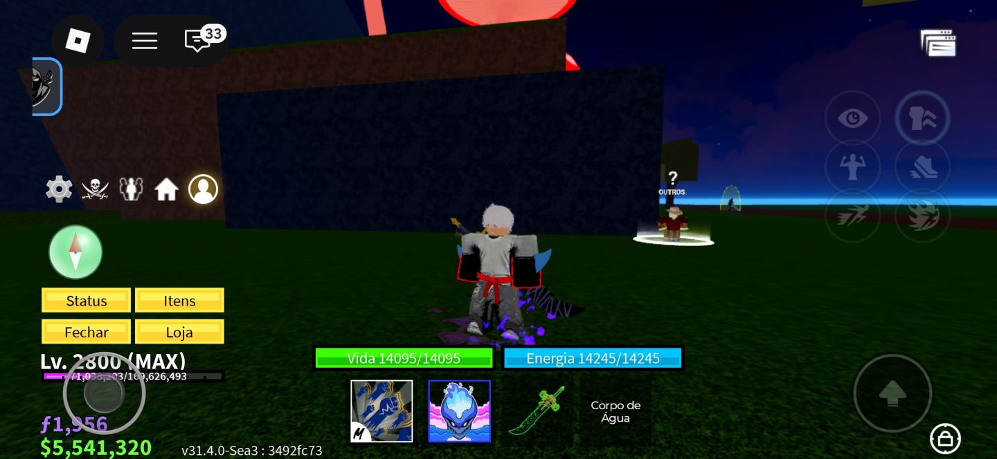 CONTA BLOX FRUITS COM ICE PERM, DARK BLADE E 3 STORAGES FRUTAS E ETC