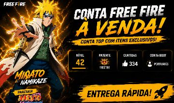 CONTA FREE FIRE COM CONJUNTO MINATO E NINJA BRANCO [ ENTREGA AUTOMÁTICA]