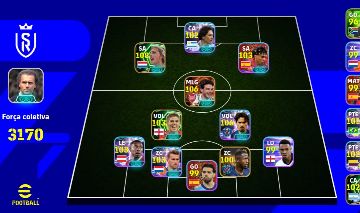 (LEIA A DESCRIÇÃO!!!) CONTA eFOOTBALL FORÇA 3170 COM CRUFFY 108+VITINHA 106!