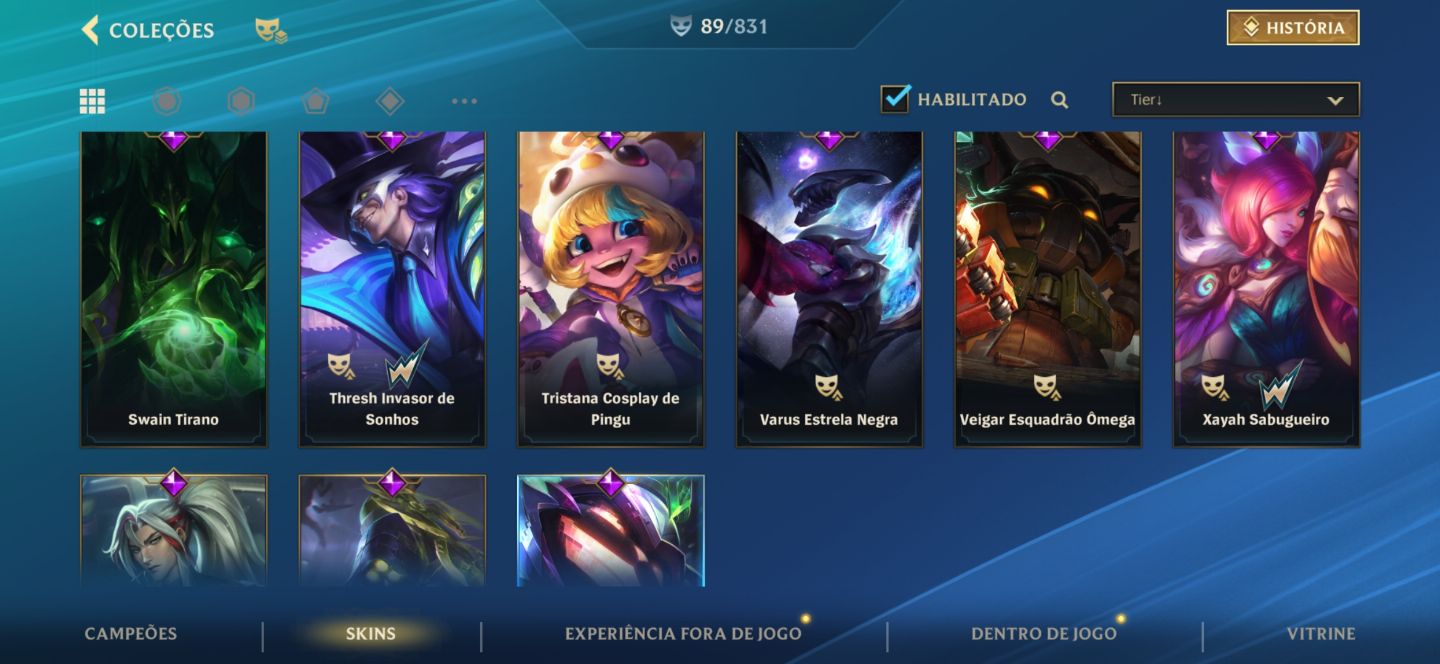 Conta de lol wild rift 2 skins mística, e 11 lendária, quase todos os bonecos