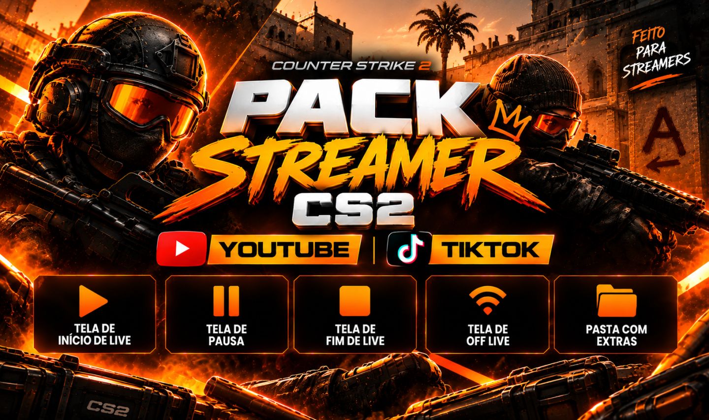 PACK STREAMER COMPLETO | CS2, GTA 6, FORTNITE, COD, MINECRAFT | YOUTUBE E TIKTOK