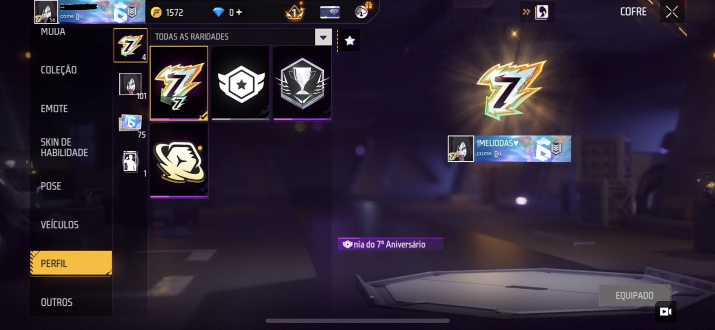 Conta de free fire lvl 56, com muita coisa.