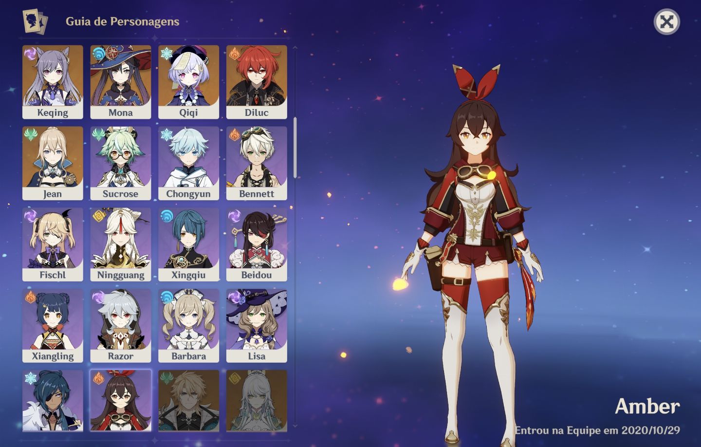 Conta Ar45 com 9 personagens T5, a história está em inazuma.