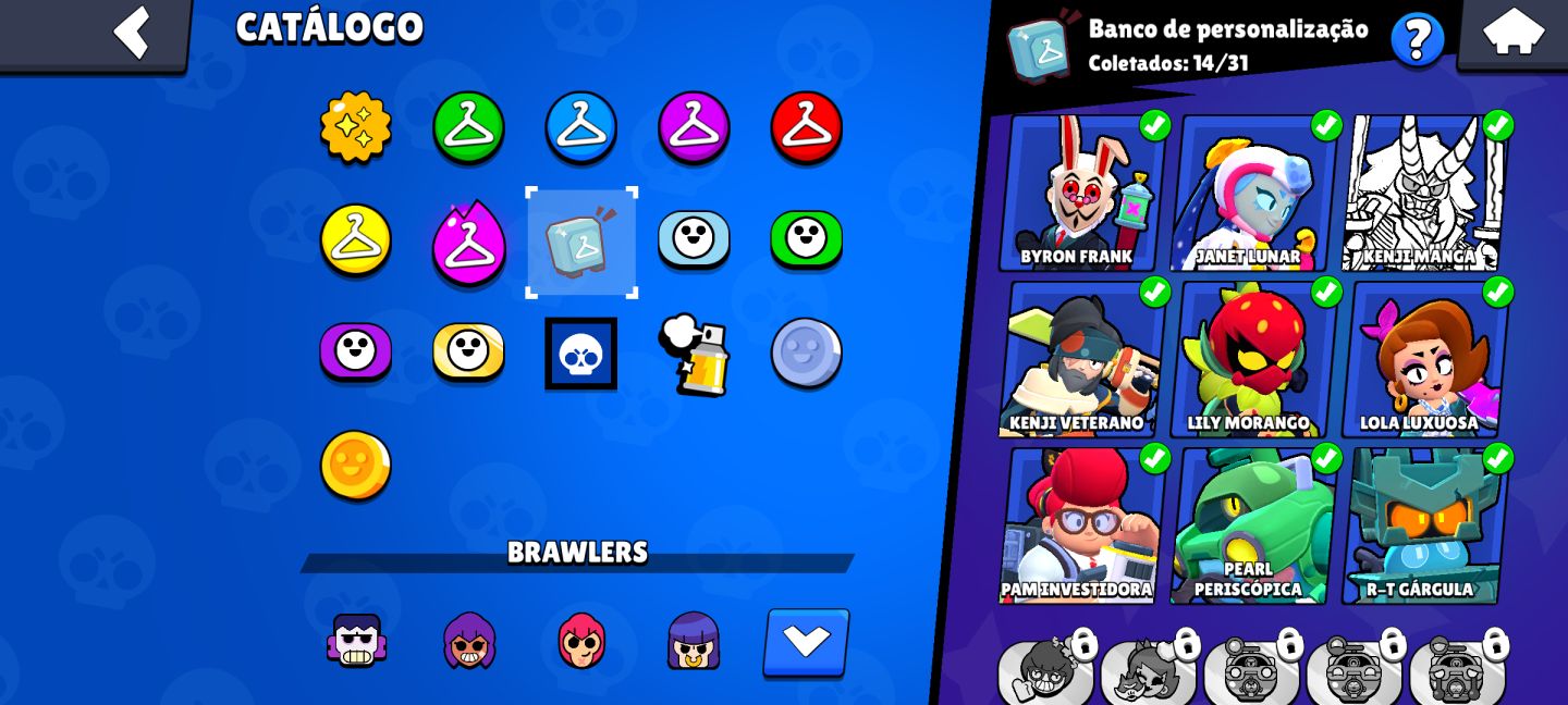 Continha top Brawl Stars - Várias skins, 60 Brawlers e 5mil troféus