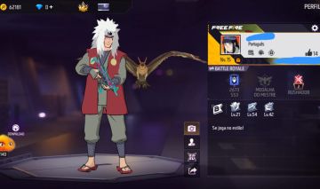 CONTA DE FREE FIRE COM CONJUNTO JIRAIYA | MP5 TRETA SOMBRIA | 2 PAREDE DE GEL