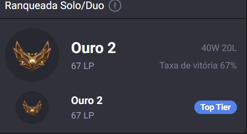 Conta lvl 30+ Ouro+ 70% wr upada a mão - dono da conta