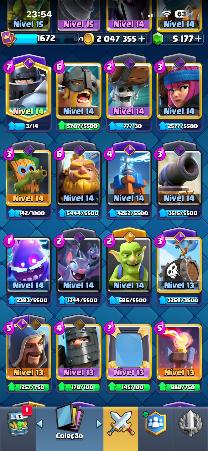 CONTA CLASH ROYALE BEM UPADA NO PRECINHO!!! com 14kbde troféu e 23 evos