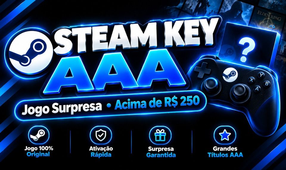 Steam Key AAA Surpresa Jogos Acima de R$ 250