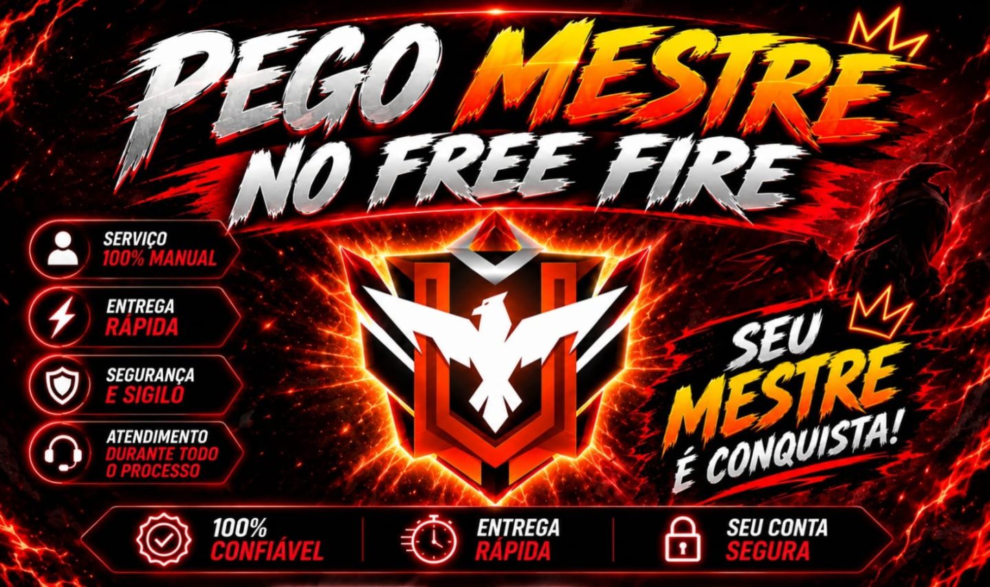 Pego Mestre no Free Fire | Serviço 100% Manual | Entrega Rápida