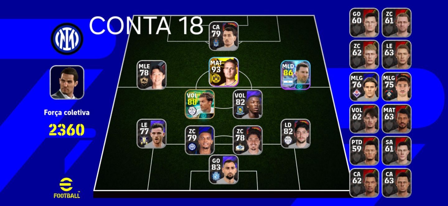 CONTAS EFOOTBALL MOBILE/ÉPICOS/BIG TIME/SHOW TIME