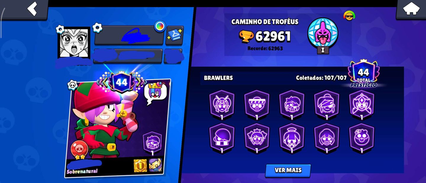 CONTA BRAWL STARS OG 2019 |62K TROFÉUS| 130+ SKINS(MÍSTICAS/LENDÁRIAS)+ 72 HIPER