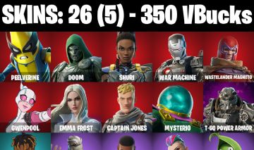 CONTA FORTNITE COM 26 SKINS DOOM/SHURI/MISTERIO/GWENPOOL/RUST/TATSUO