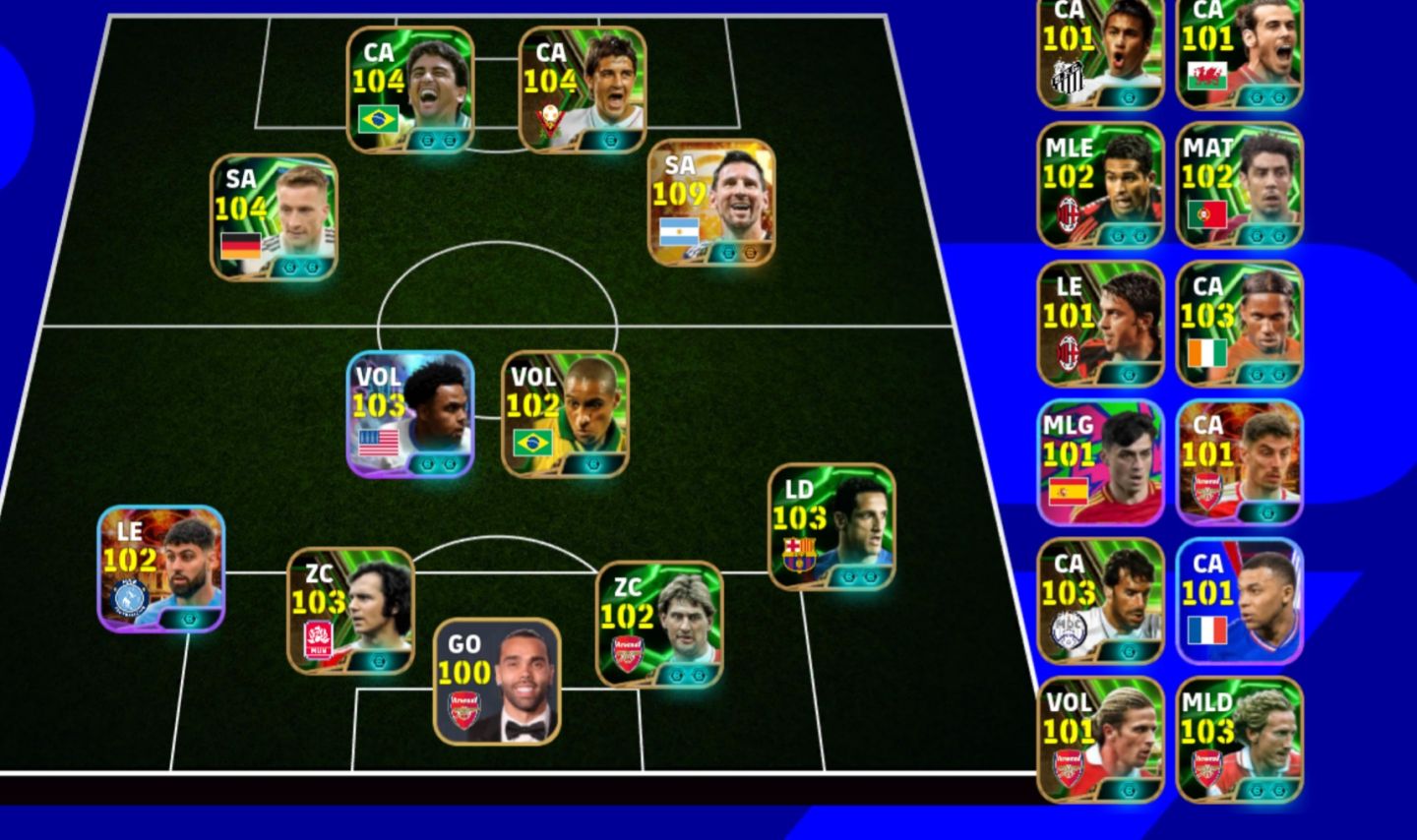 CONTA eFootball TOP! TIME 3189 DE FORÇA COLETIVA | MESSI 109 + CRAQUES 103/10