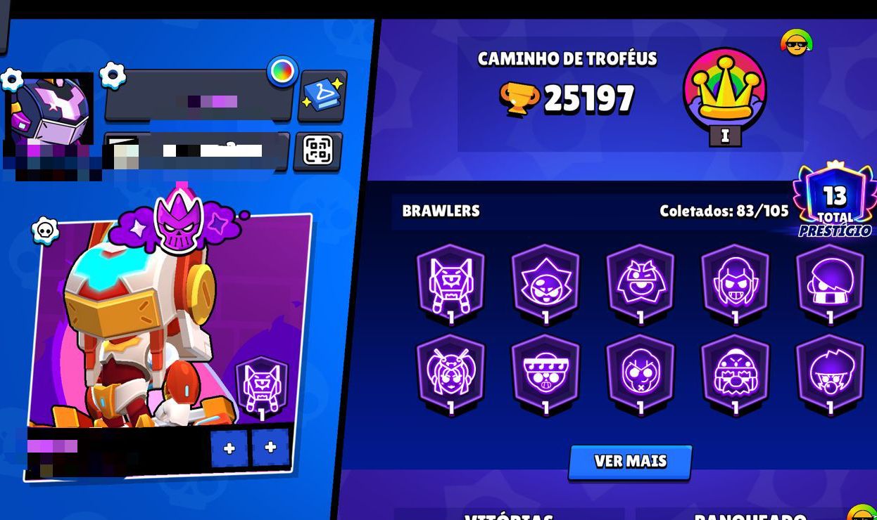 CONTA DE BRAWL STARS[25197 troféus+ rank max:mítico 1]