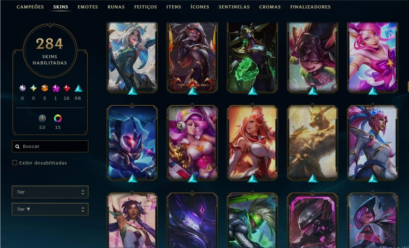 Lol Antiga 2013 Rara | 286 Skins | 312 Icons | Main Adc