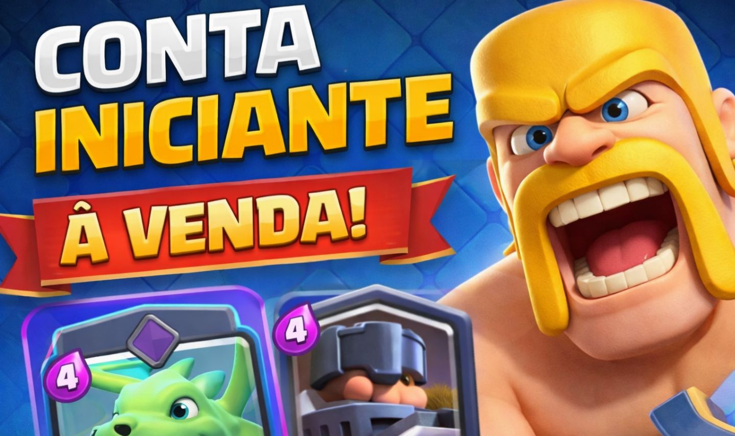 Conta Clash Royale 4200 | Mega Cavaleiro + Golem Nv10