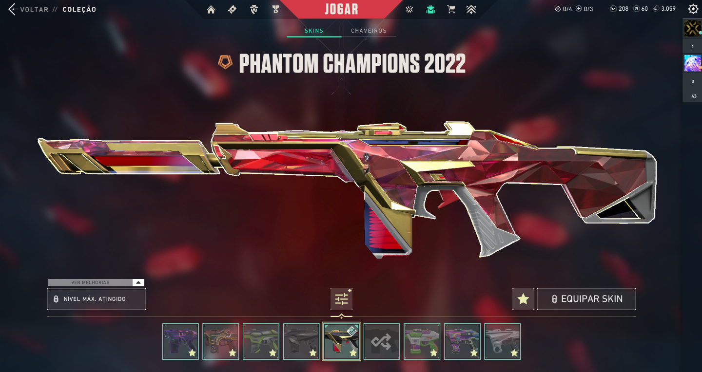 Conta valorant faca lock-in/ vandal champs 23/ phantom champs 22/ + skins