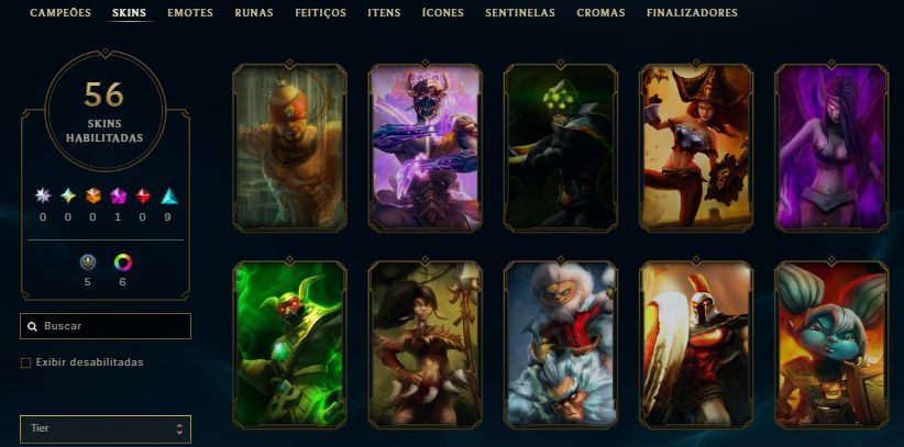 CONTA PLATINA / VEIGAR CRIPTA DE MAGMA / KHAZIX ESTRELA NEGRA / 16 SKINS /14KEA