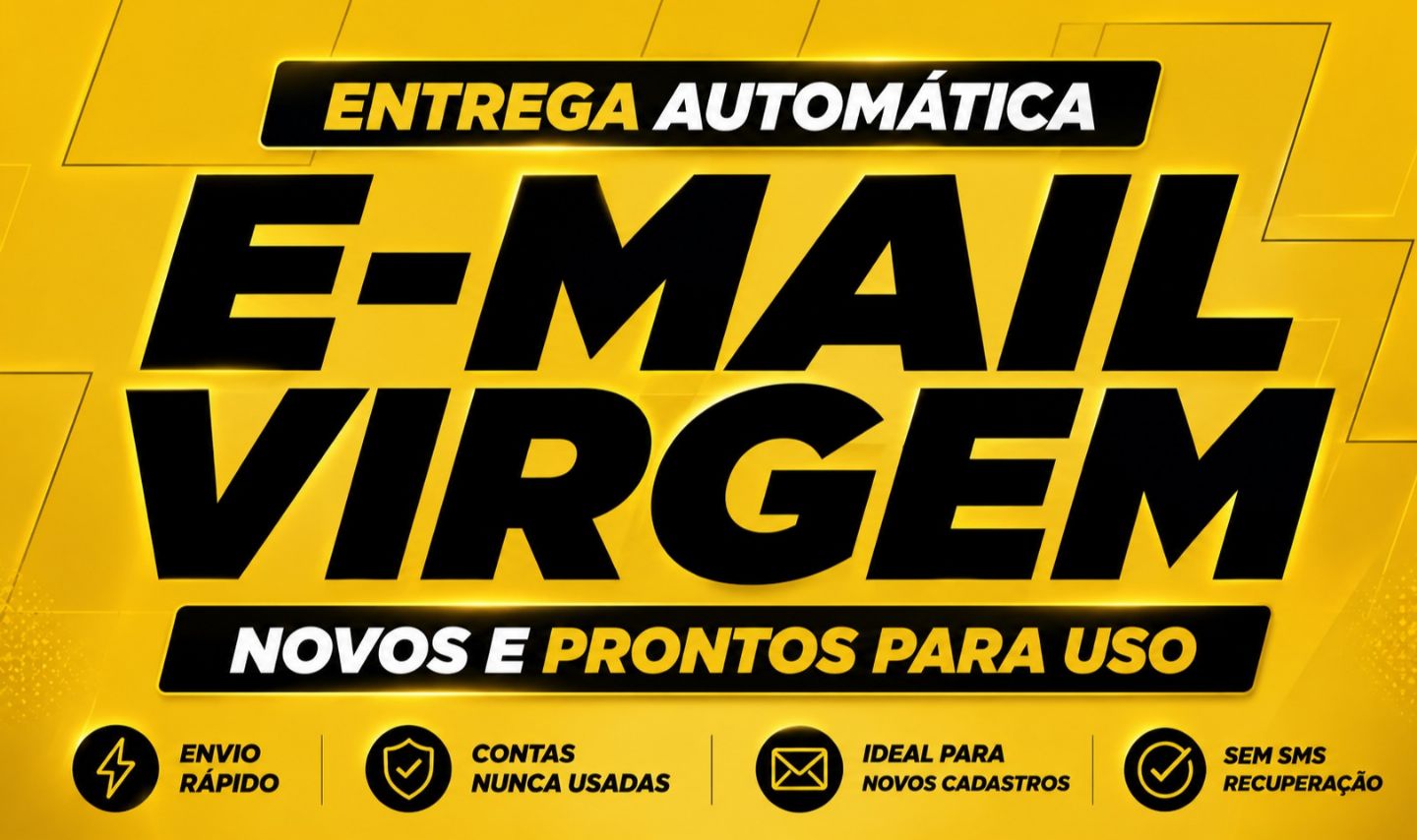 E-mail Virgem Premium | Sem SMS | Entrega Automática