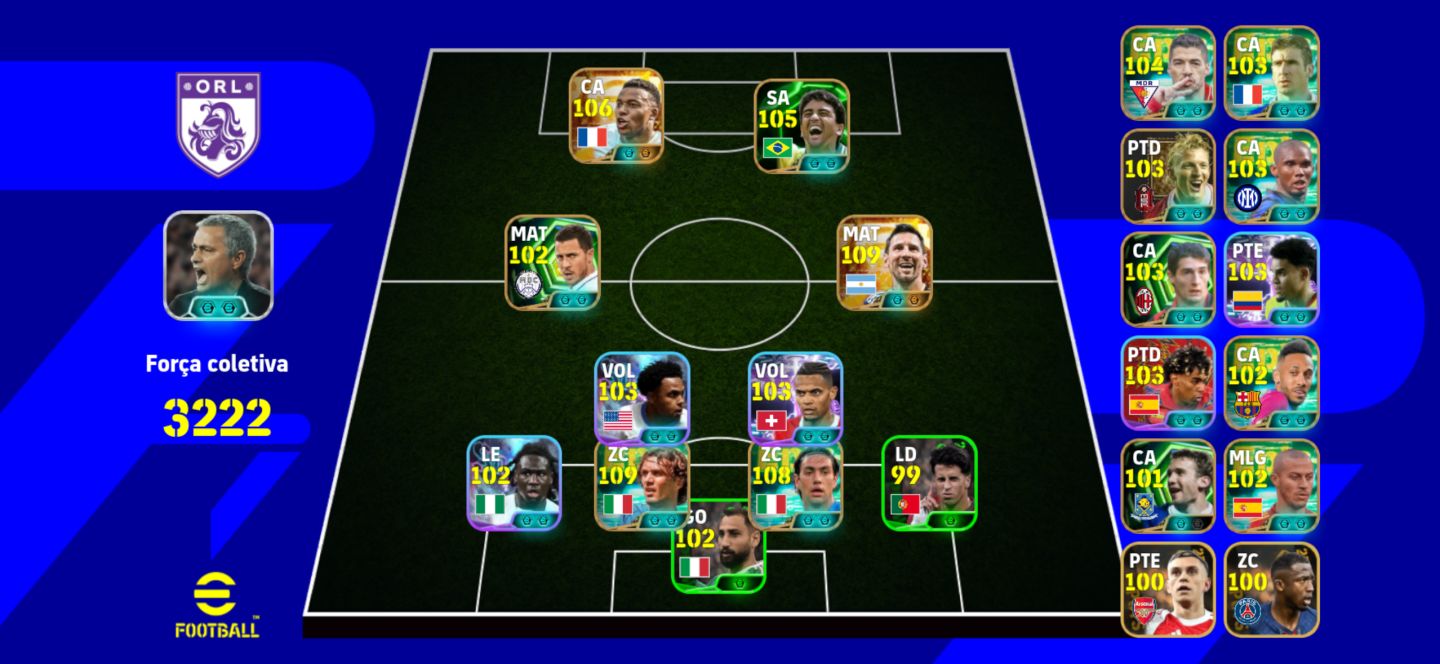 Conta 3222 de força com messi, nesta e maldini 109 e mbappe blitz culer