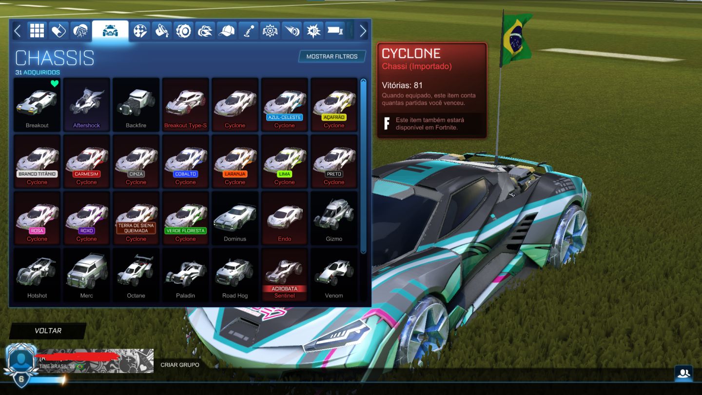 Continha top de Rocket league de 2 anos lv de xp 283