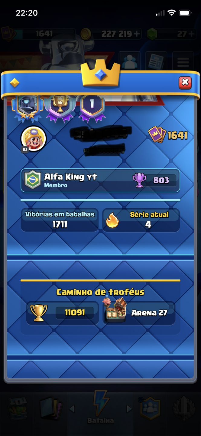 Conta Clash Royale passe da mini pekka completo 8 heróis, 19 evoluções
