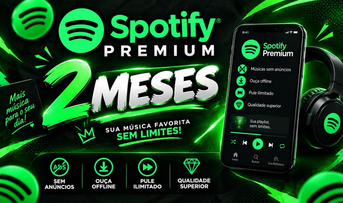 (Mais Barato) Spotify Premium 2 Meses (60 Dias) - Conta Individual