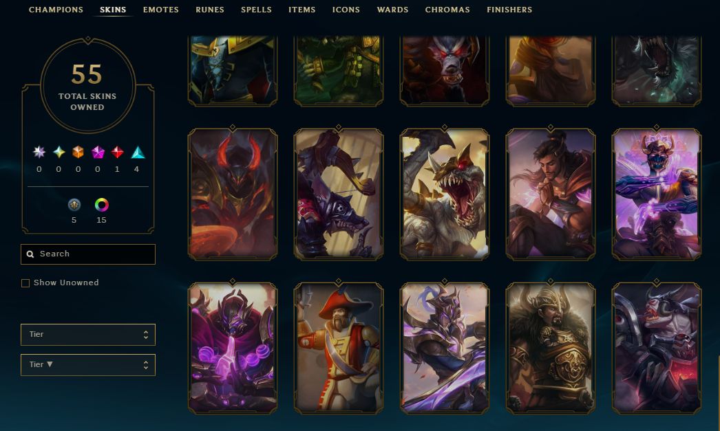 CONTA LOL MESTRE 500 PDL + / 55 SKINS / FULL ACESSO AOS DADOS / HONRA 5