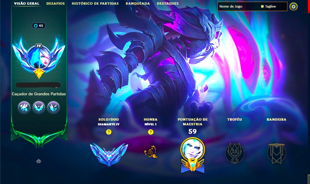 SKIN NOVA KINDRED PANDEMÔNIO + [ DIAMANTE COM 70% DE WIN RATE ] + [TROCA NICK]