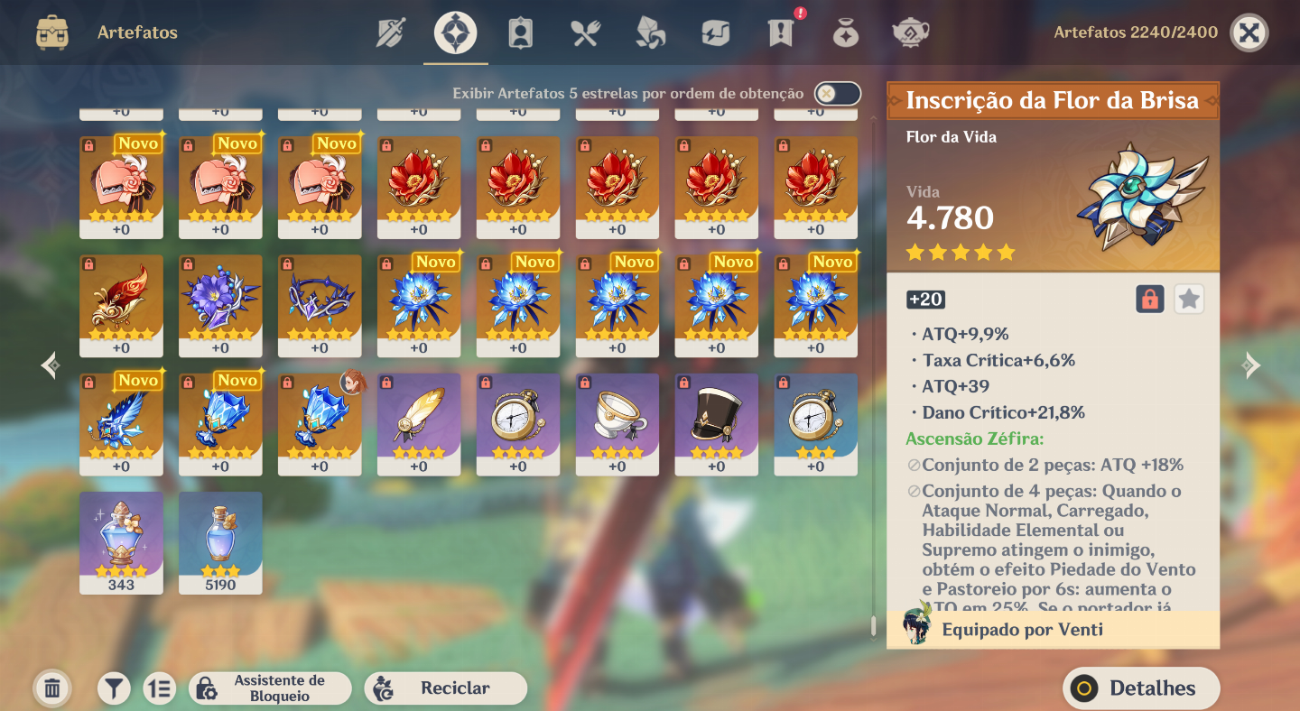 |Genshin AR60| 21K Gemas + 57 Personagens 5 + 16 Armas 5 Kinich top 2% Ganyu 3%